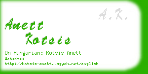 anett kotsis business card